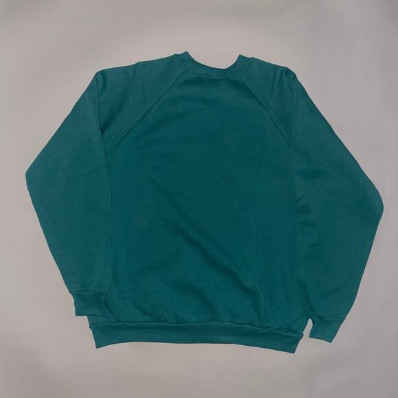 NWT Vintage 90s Hanes Her Way Alt Green Raglan Pullover Crewneck Sweatshirt - Picture 2 of 5